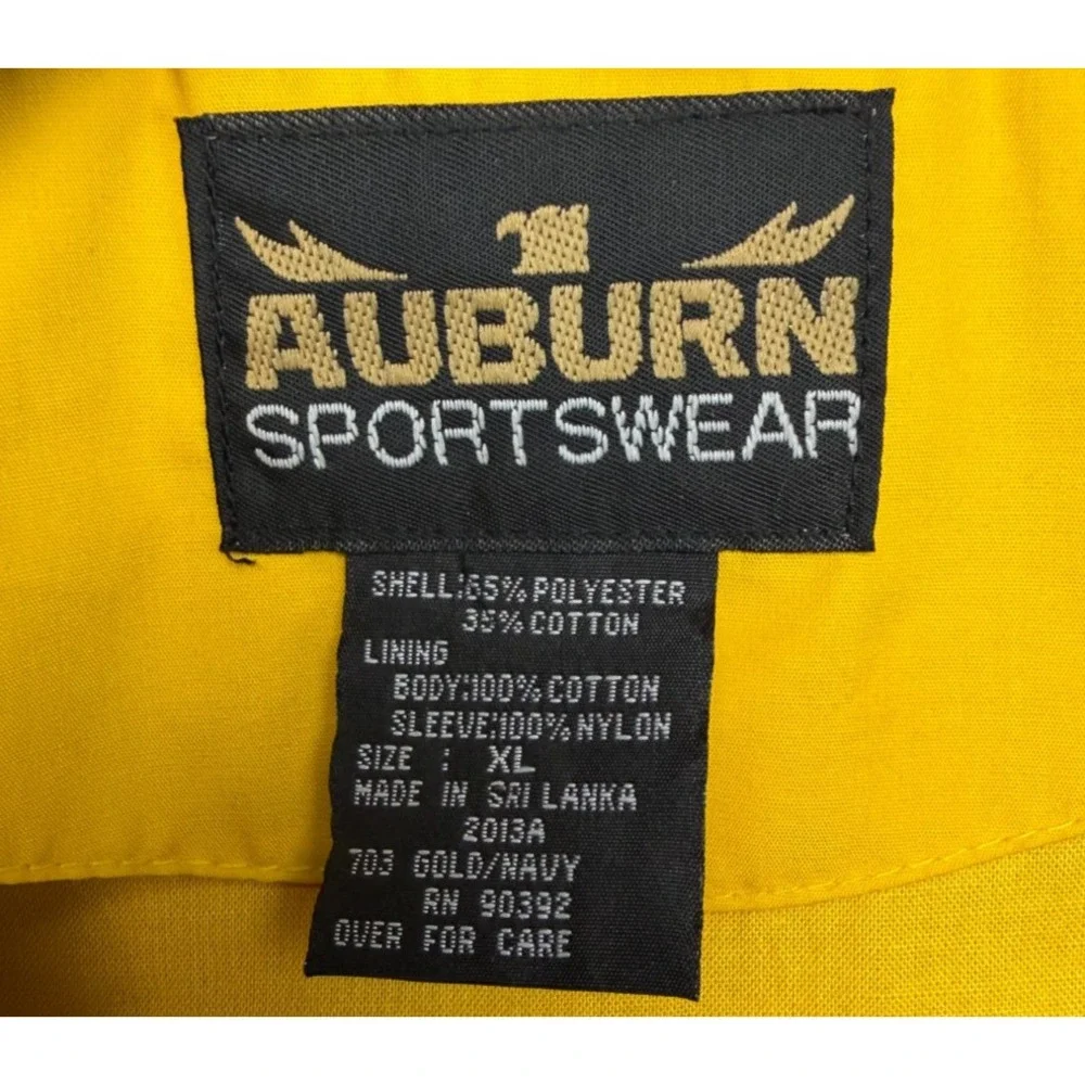 Auburn Sportswear Mens Hooded Jacket XL Yellow/Navy Islamorada Fishing Club Logo